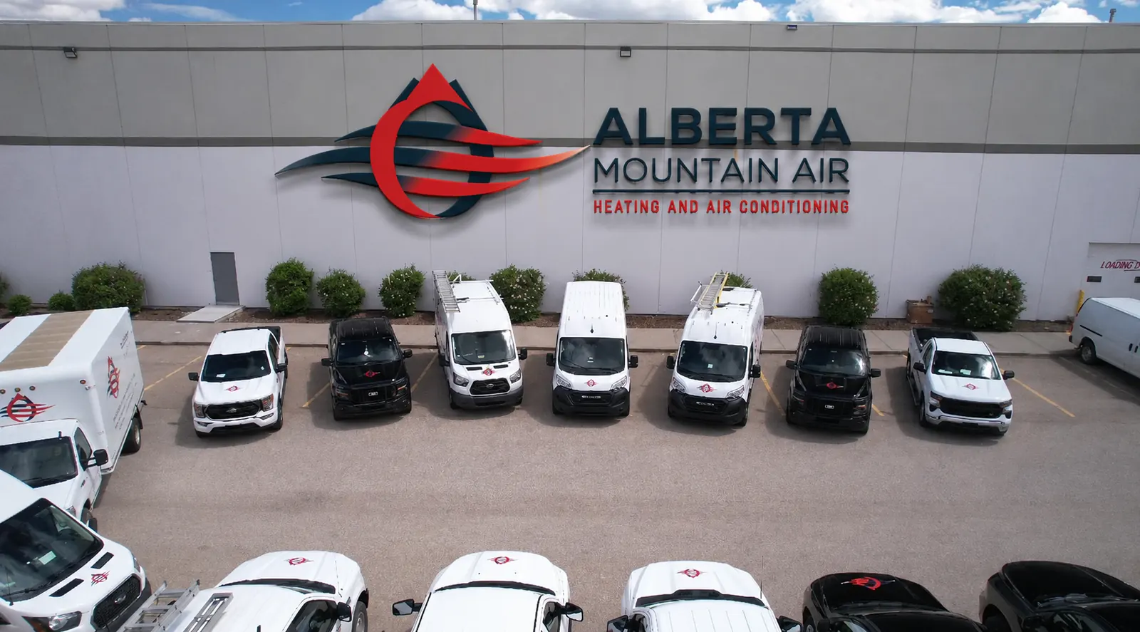 Alberta Mountain Air branded service fleet in Calgary