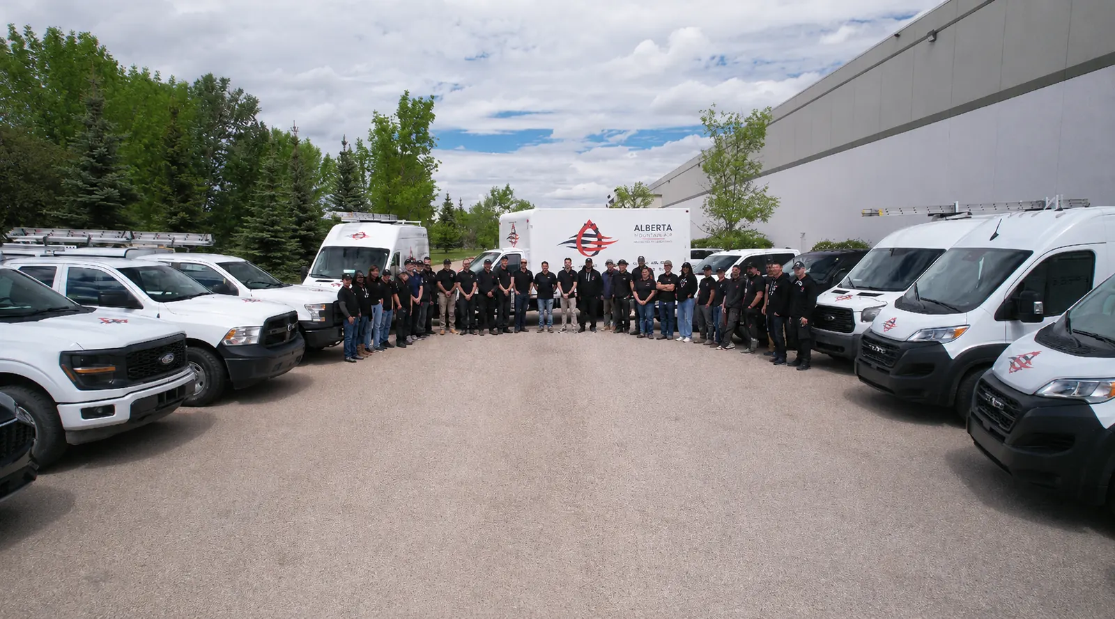 Calgary HVAC team and service fleet from Alberta Mountain Air