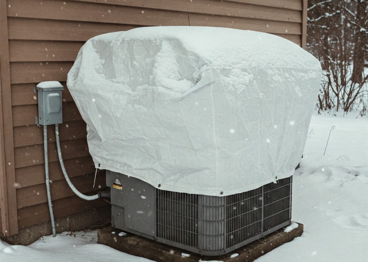 AC Covered in Winter
