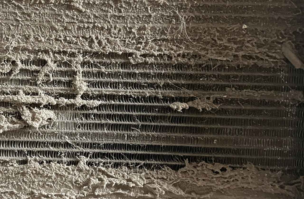 Dirty AC Evaporator Coil