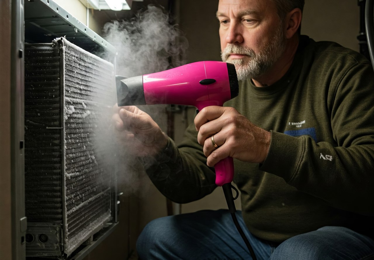 Frozen AC Evaporator Thawing